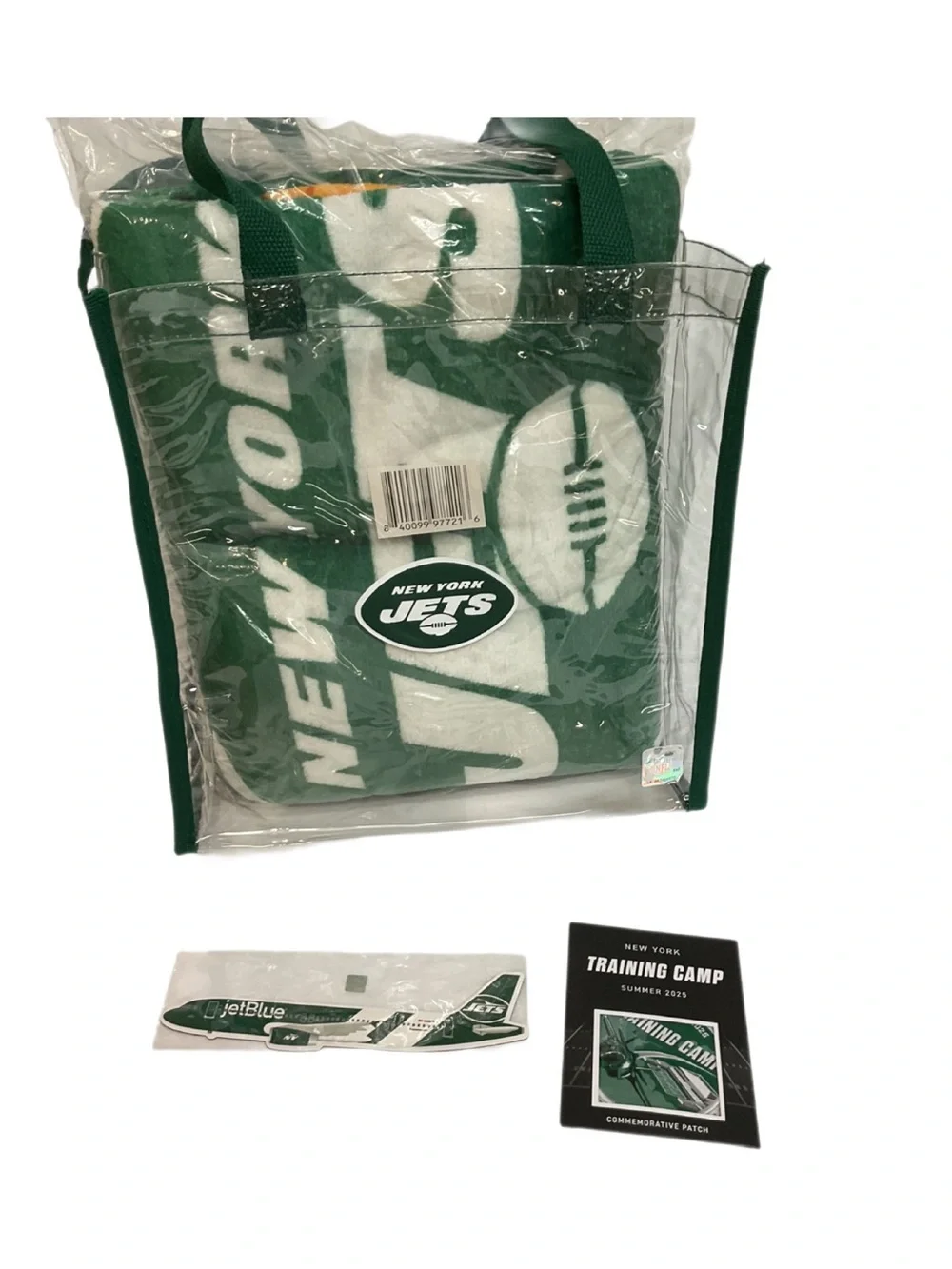 NFL New York Jets Clear Tote with Green Logo Throw